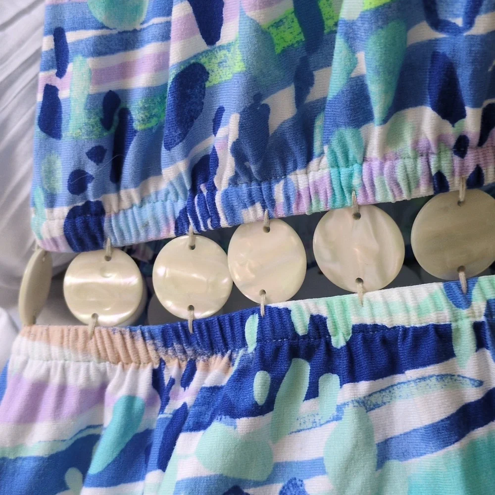 Lilly Pulitzer Strapless Blue Multi Print Maxi Dress - Picture 7 of 7